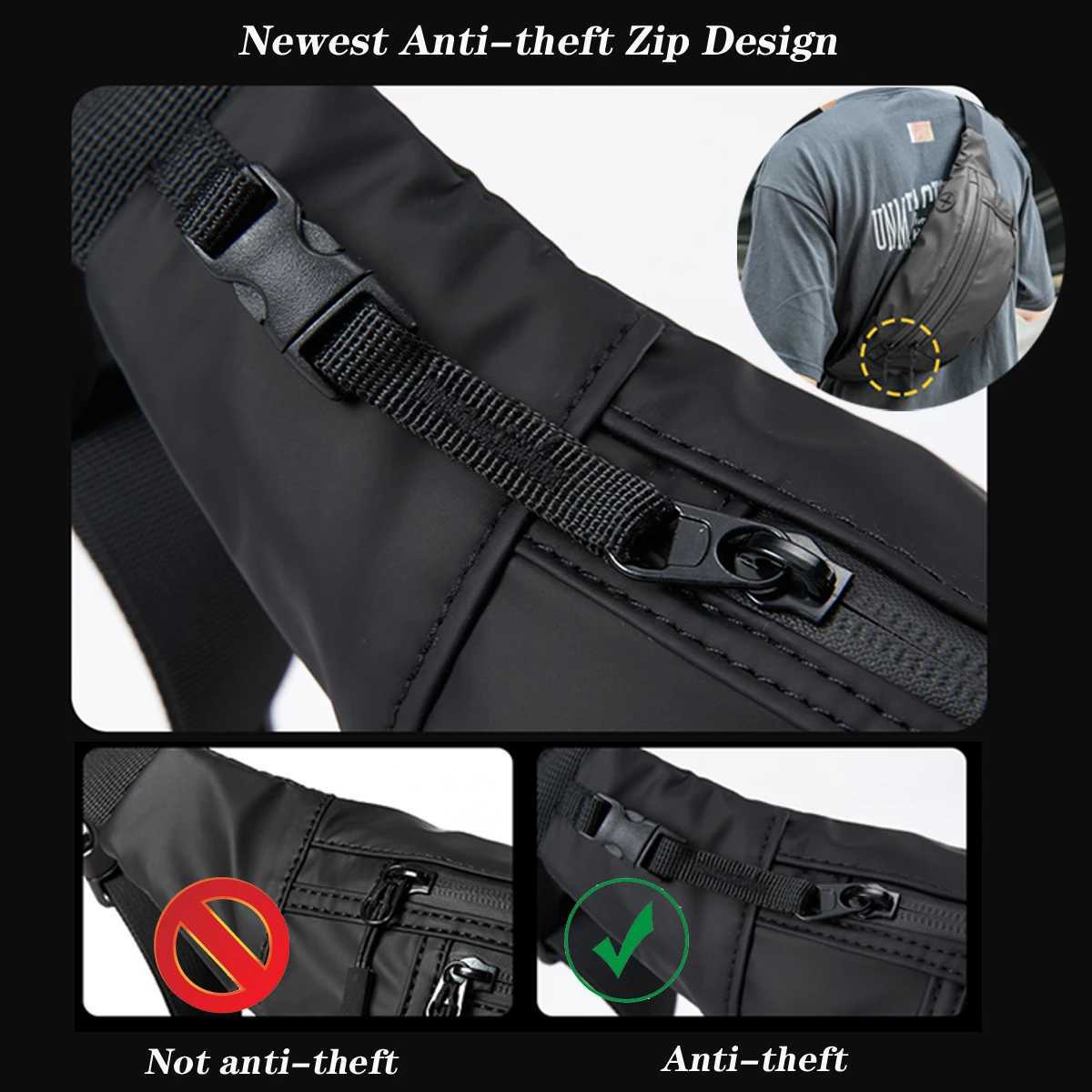 Men Waterproof Simple Leisure Outdoor Travel Fanny Pack Adjustable shoulder Crossbody Waist Bag Man Walk Cycling Sports Belt BagT251126