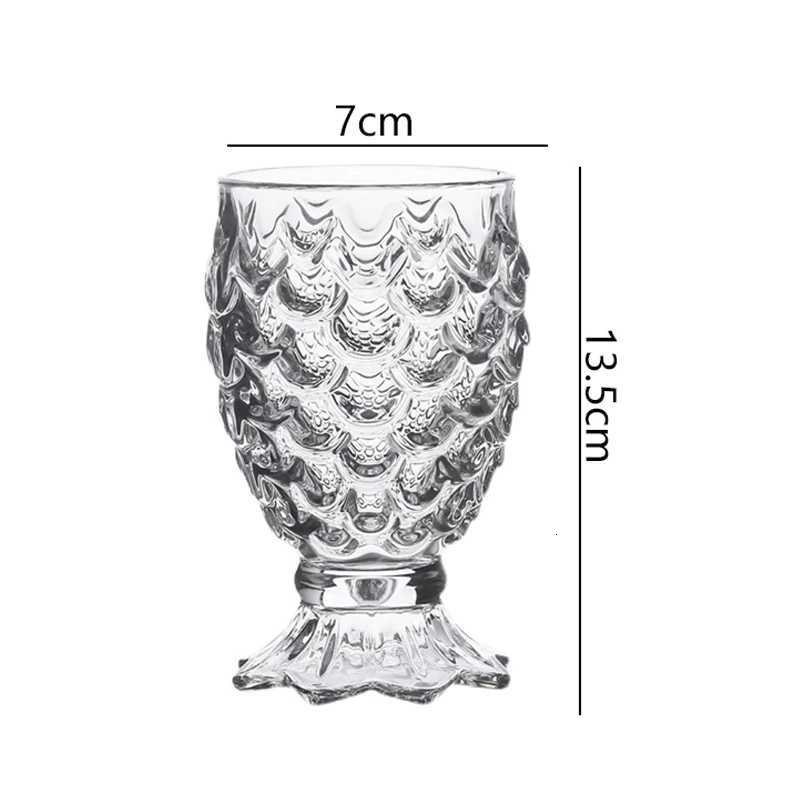 Mermaid Glass Cup with Fish Scale Pattern Glass Cup Household High Footed Transparent Wine Glass Cute Heat-resistant Juice Mugs C251126