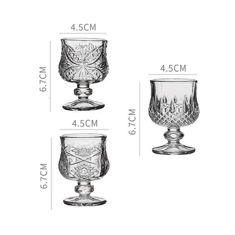 50ml High End Carved Cocktail Glass Retro Glass Cup Red Wine Cup Personzed Sweet Wine Cup Transparent Bar Exquisite Glassware C251126