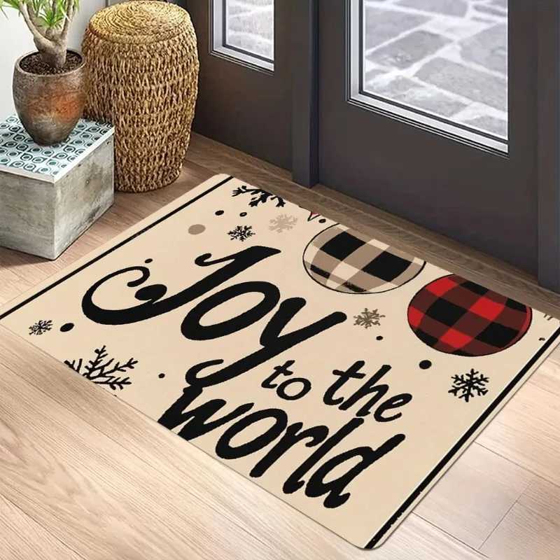 Festive Christmas Doormat Santa Claus Reindeer Tree Design Merry Christmas Welcome Mat for Holiday Home DecorM251126