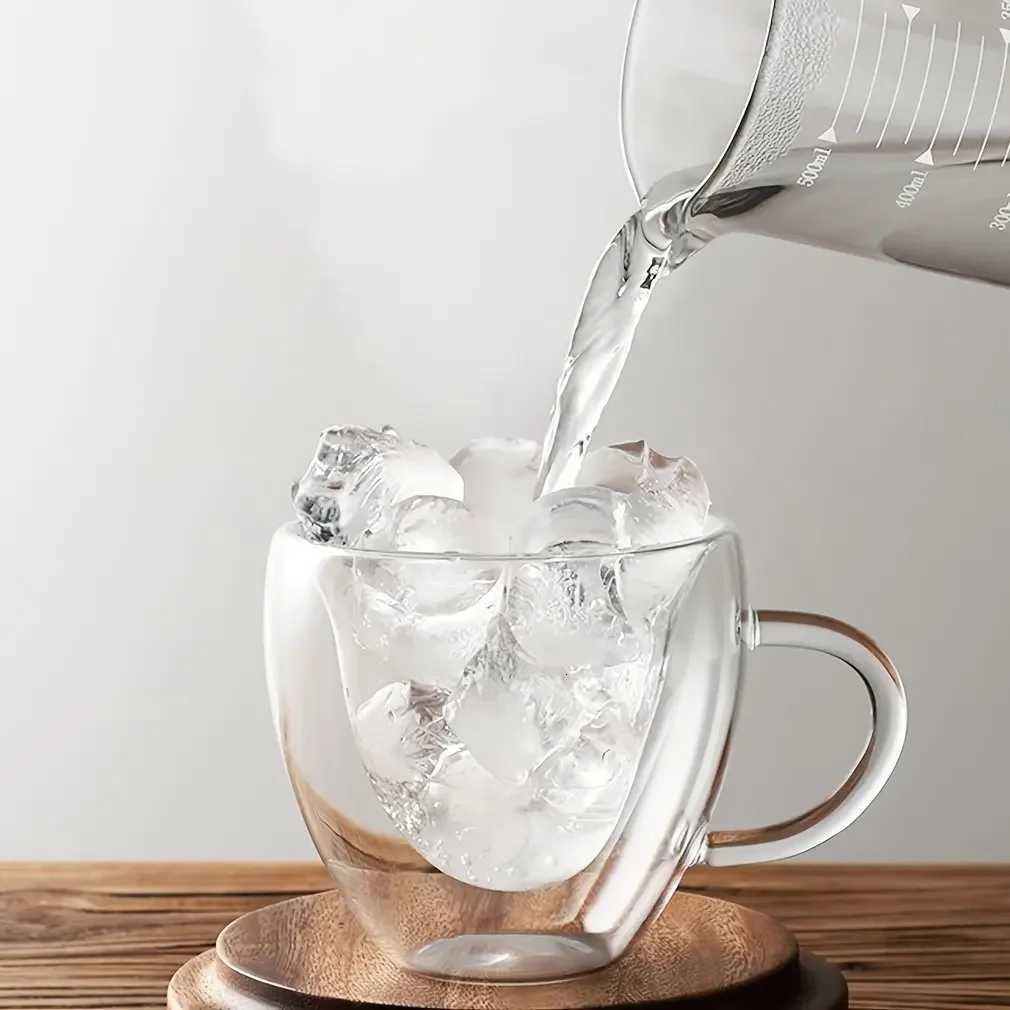 Heart Love Shape Glass Coffee Cups Mug Double Layer Drinking Tea Milk Juice Water Glasses Heat Resistant Drinkware Lover Gift C251126