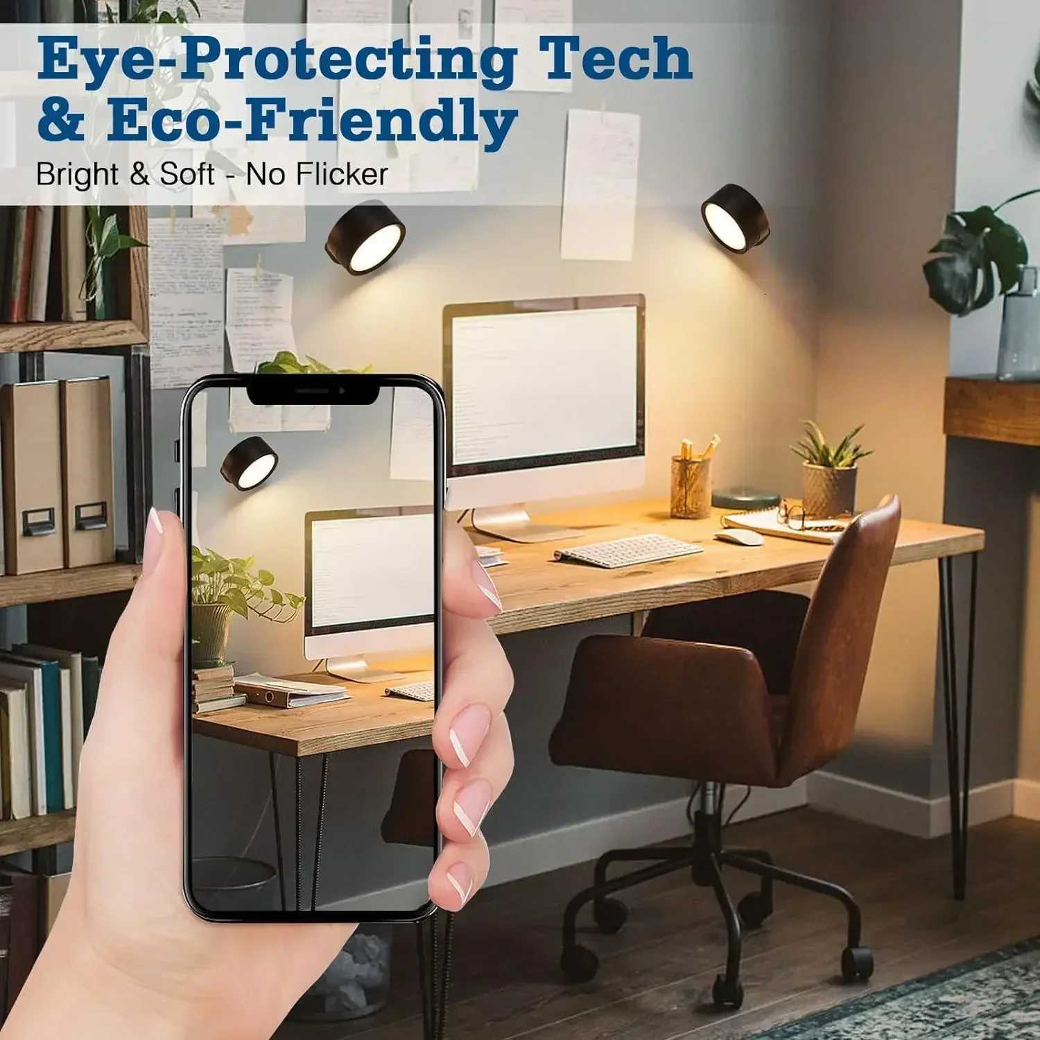 LED Wall Sconces light 3 Brightness Levels 3 Color Modes Wall Lights Battery Operated 360 Rotatable Touch Control Wall lamp M251126