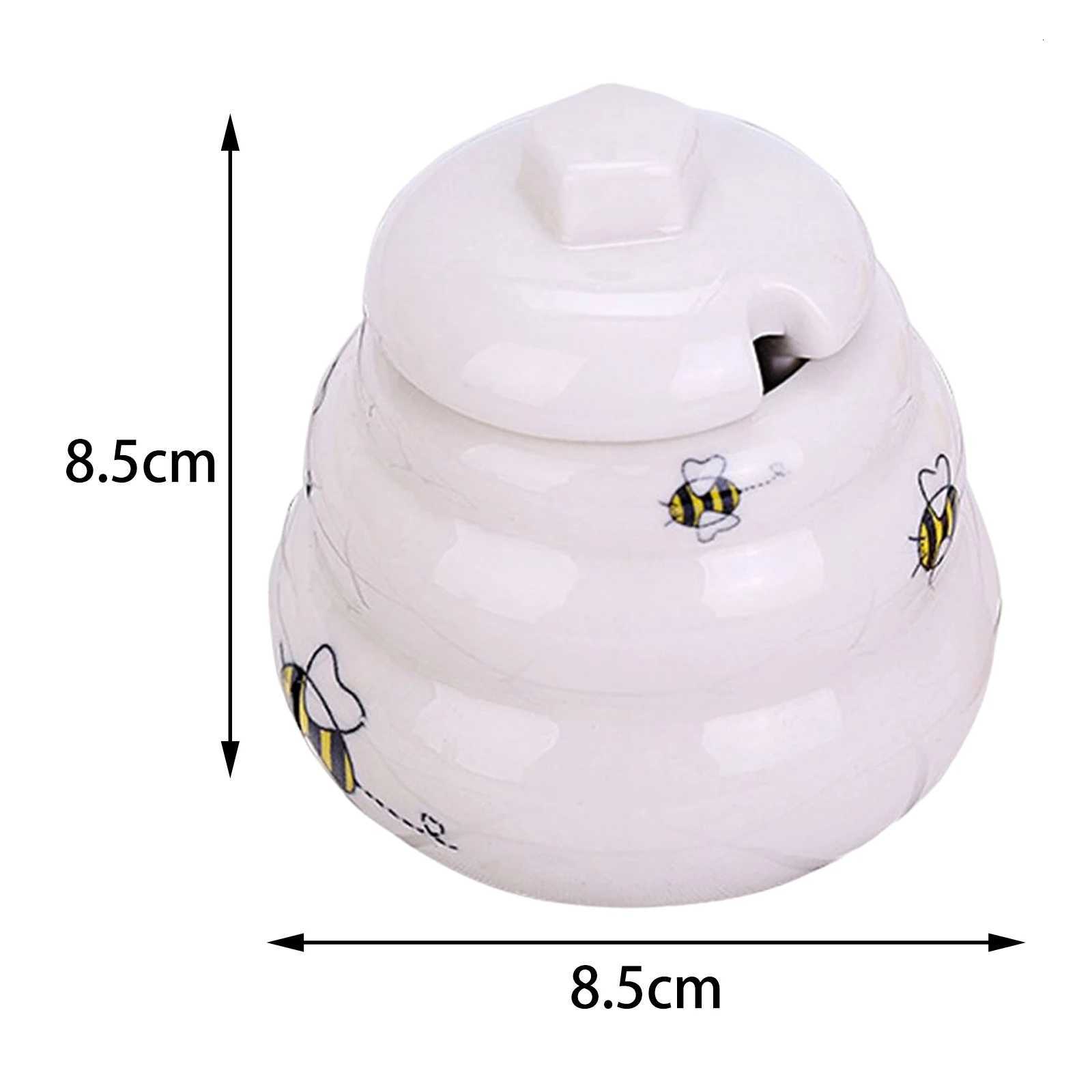 Porcelain Honey Pot with Lid Storage Containers Accessory Multifunctional Food Dispenser for party Decor Spices Coffee Y251126