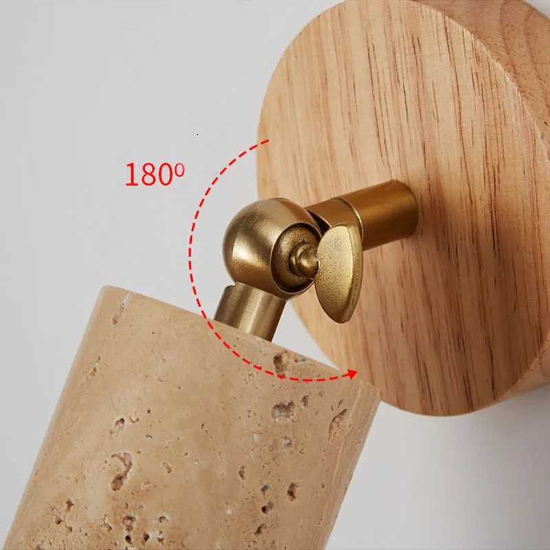 Simple bedroom bed wall lamp designer Japanese wabi-Sabi wood staircase corridor homestay Huangdong stone wall lamp M251126