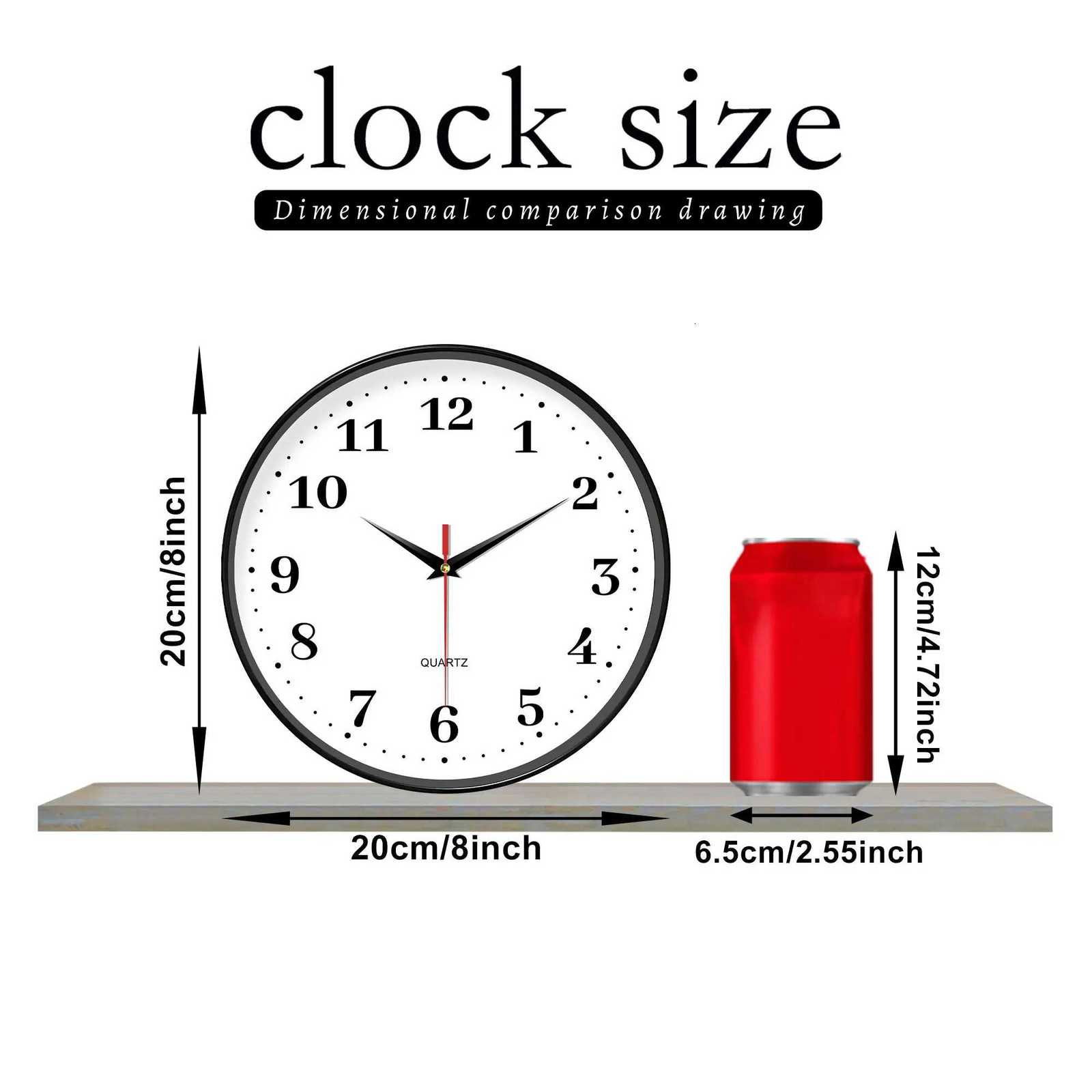 An 8-inch silent wall clock modern white wall clock with simple design battery operated quartz clock adorns the family living C251126