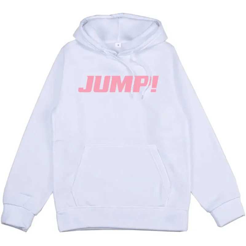 Black and Pink Jump Single Hoodies Korean Girls Band Fashion Sweatshirts Long Sleeve Loose Pocket Pullovers Unisex Streetwear J251136