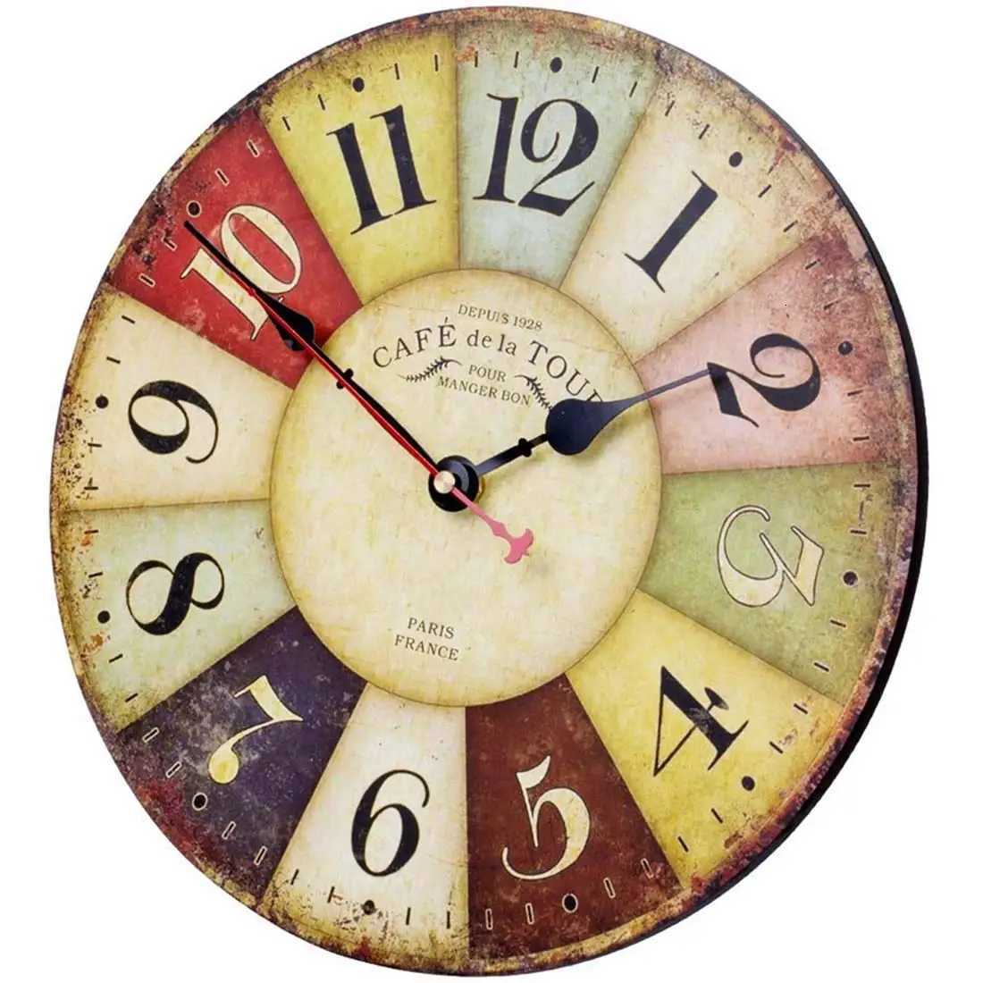 12 Inch Thick Wood Kitchen Wall Clock Retro Farmhouse Clocks for Living Room Decor Bedroom Restaurant C251126
