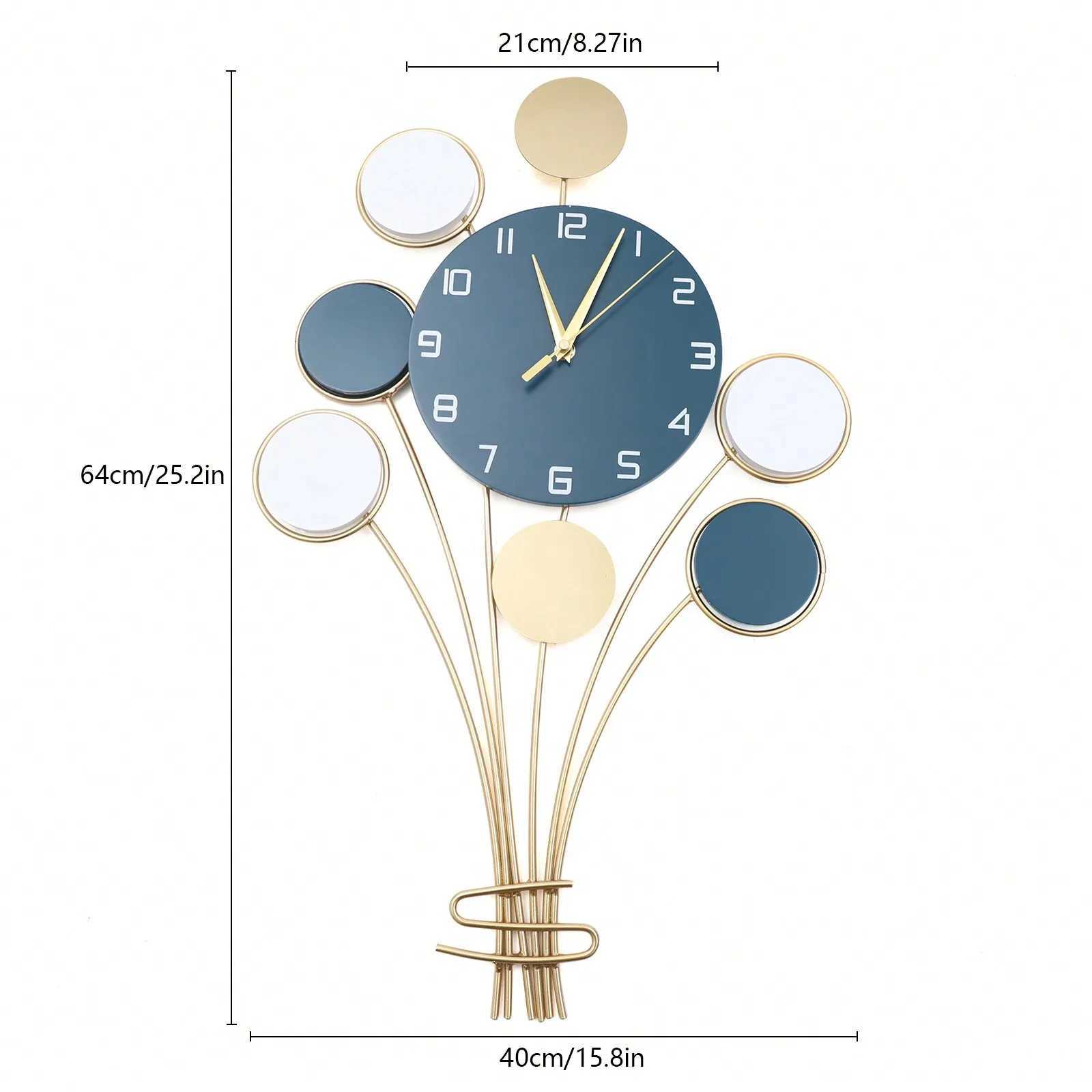 Large Wall Clock Without Drilling Battery Operated Silent Hot Air Balloon Decor Simple Clock C251126