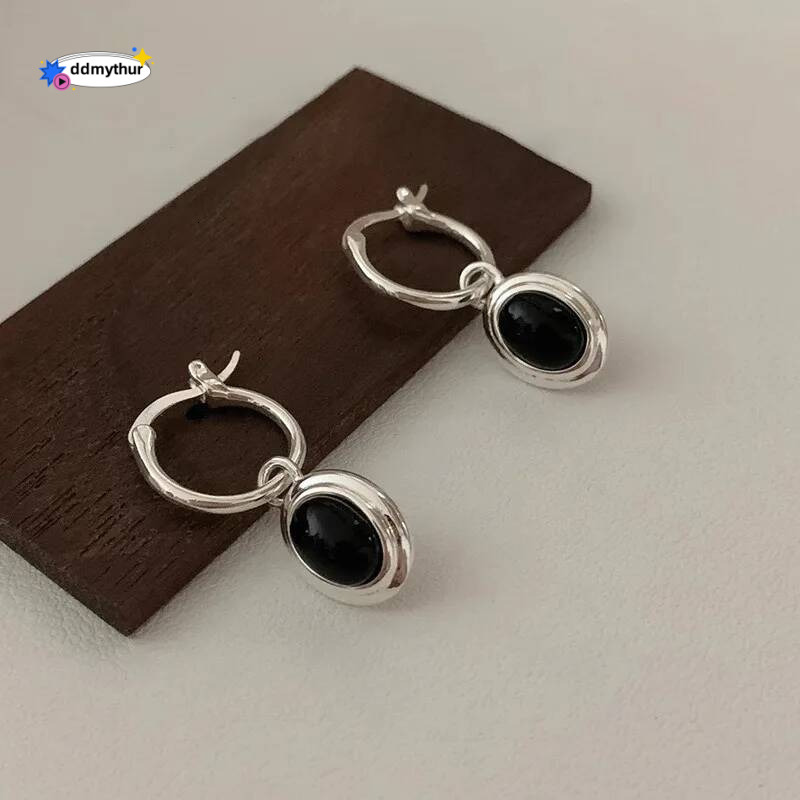 Sterling Sier Vintage Gold Round Earrings For Women Black Ball Earring Jewelry Prevent Allergy Party Accessories Gift ddmythur