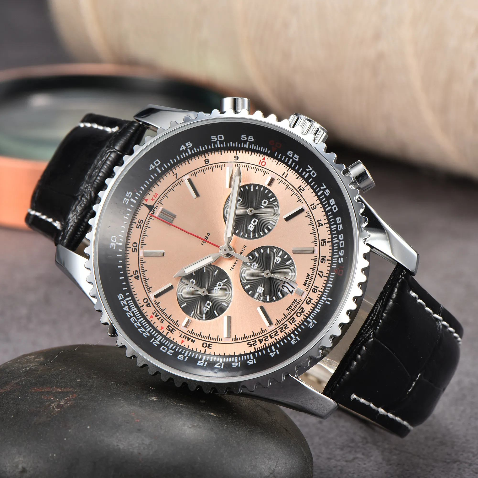Men's watch Full dial working Quartz Watch 1884 luxury brand Chronograph clock with men's fashion watch