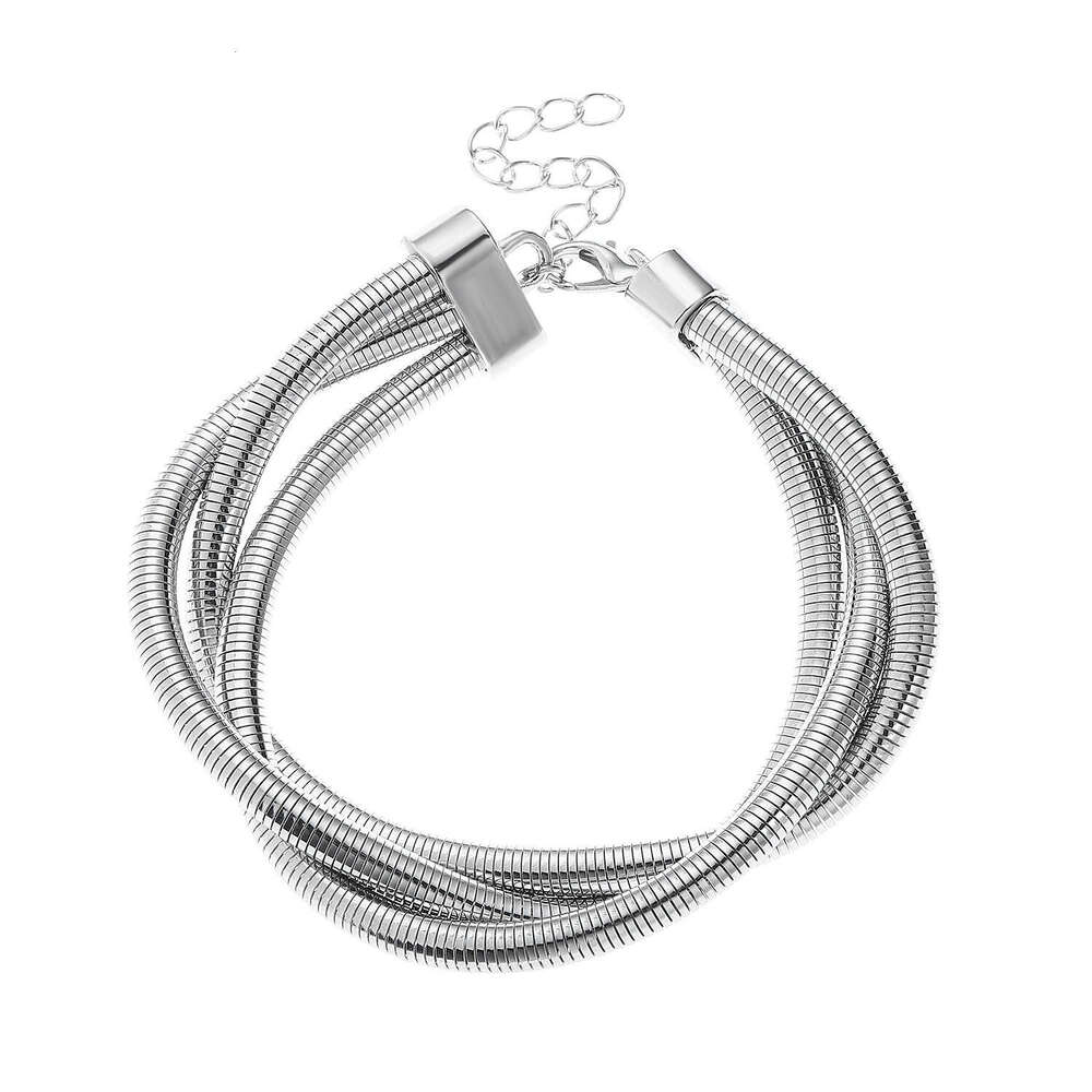 Exaggerated multi-layer Fried Dough Twists metal New 2025 short choker collar chain necklace accessories