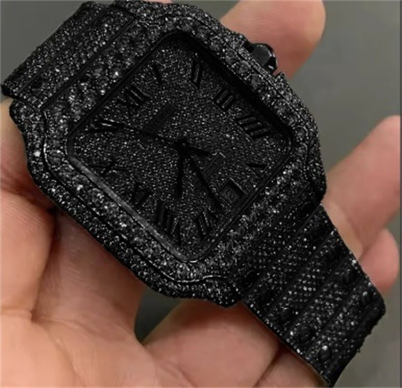 Montre Mossanite Watch Full Diamond Men Women Designer Hip Hop Quartz Watches Luxe Moissanite Watch Multifunctional Luxury Wristwatches Alloy Titanium 04d