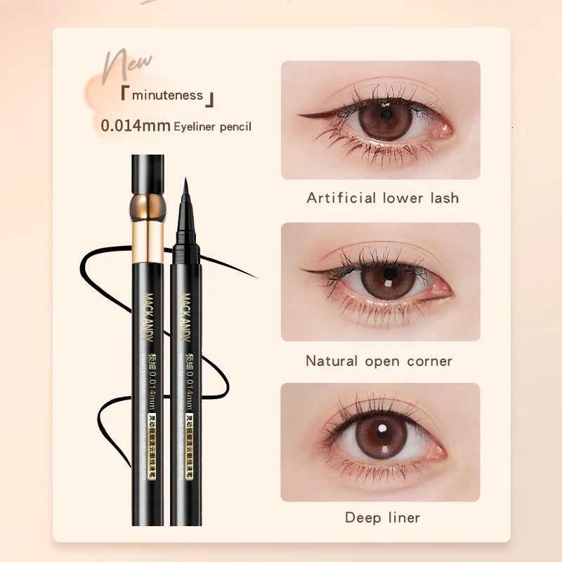 MACKANDY High Impact Easy Liquid Eyeliner Waterproof Long Lasting Smudge Resistant Eyeliner for Sensitive Eyes Vegan FormulaT251126