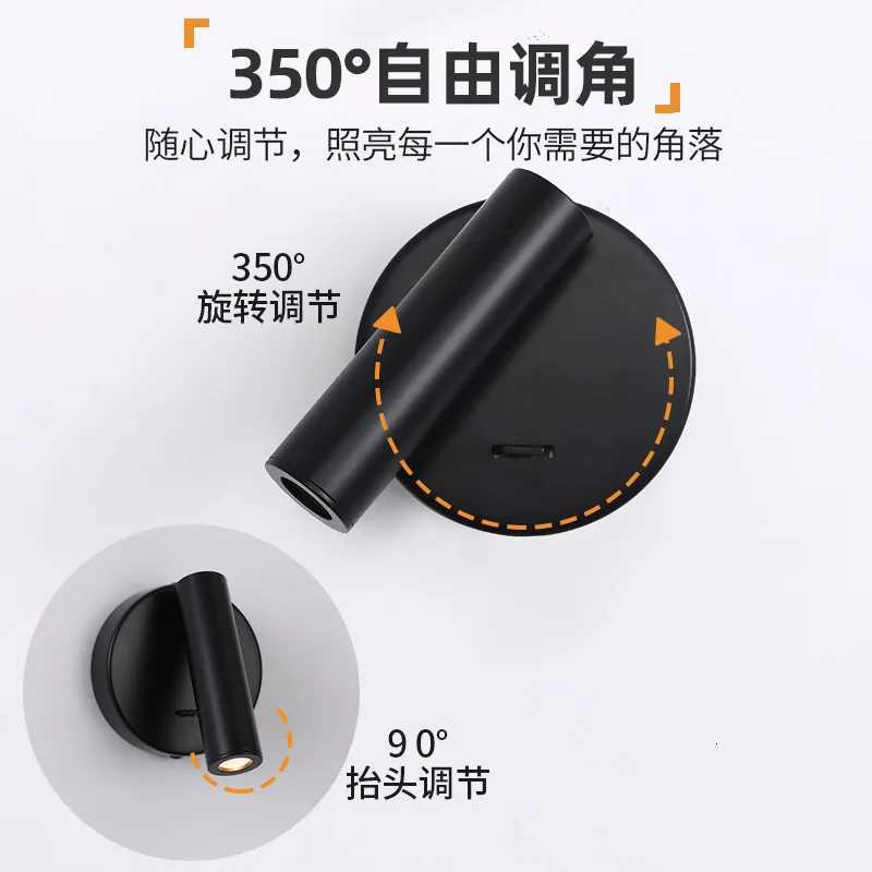 LED Wall Light 220V AC Backlight Rotating Adjustable Spotlight for Hotel Study Reading Bedroom Bedside Lamp Spot Lights M251126