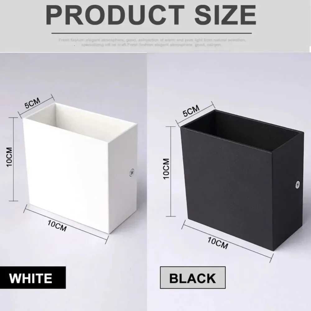 JOYINLED Set of 1/2 Dual Directional Wall Lights Modern Square Aluminum Sconce White/Black for Corridor Staircase Bedroom M251126