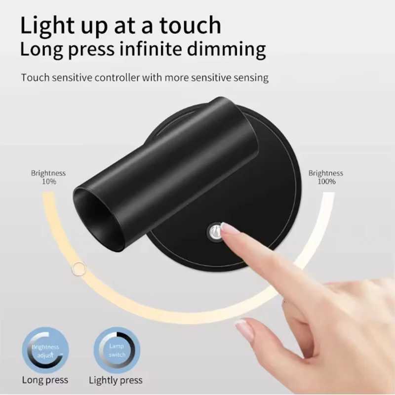 Magnetic Wall Sconce LED Desk Lamp Remote Control 3-Color Dimmable 360 Rotatable USB Rechargeable Bedroom Bedside Night Light M251126