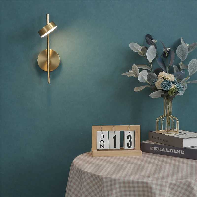Minimalism LED Wall Lamp Nordic Rotation Adjustable Metal Wall Lights Bedroom Living Room Aisle Study Reading Lighting Fixtures M251126
