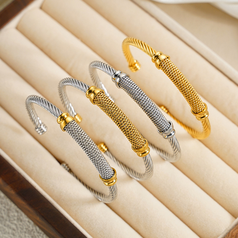 hip-hop punk titanium steel wire bracelet designer bracelet women luxury jewelry gold mens bracelet designer silver bracelet men love bracelet bangle  - view 4