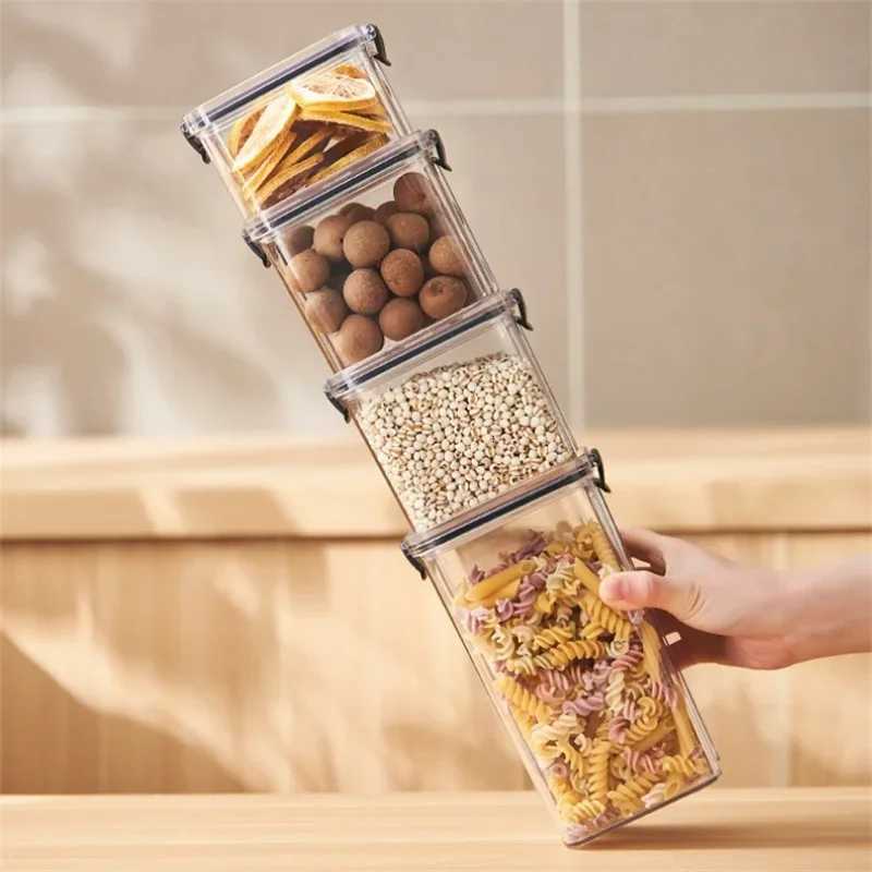 Kitchen Storage Box Food Storage Container Sealed Moisture-proof Grain Storage Tank with Lid Coffee bean noodles Bottle Canister Y251126