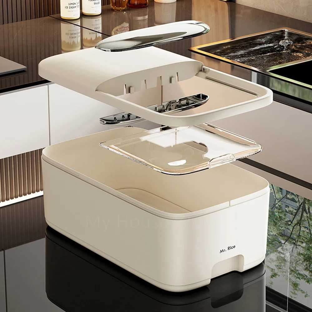 10KG Rice Storage Box Home with Lid Insect Proof Moisture Proof Rice Box Grain Sealed Jar Kitchen Container Storing Dry Grain Y251126