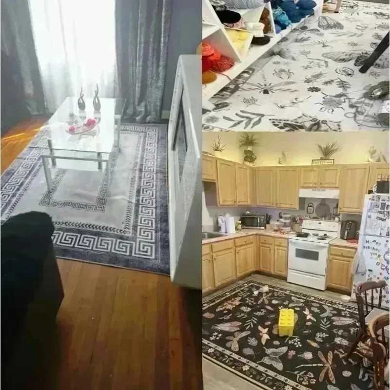 Christmas Gingerbread Man Carpet Mat Rug Snowflake Cane Pattern Doormat Home Decoration Winter Holiday Party Living Room BedroomM251126