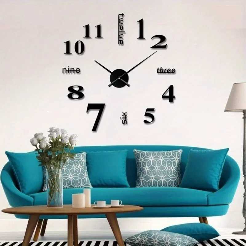 Creative acrylic wall clock with luminous stickers for living room C251126