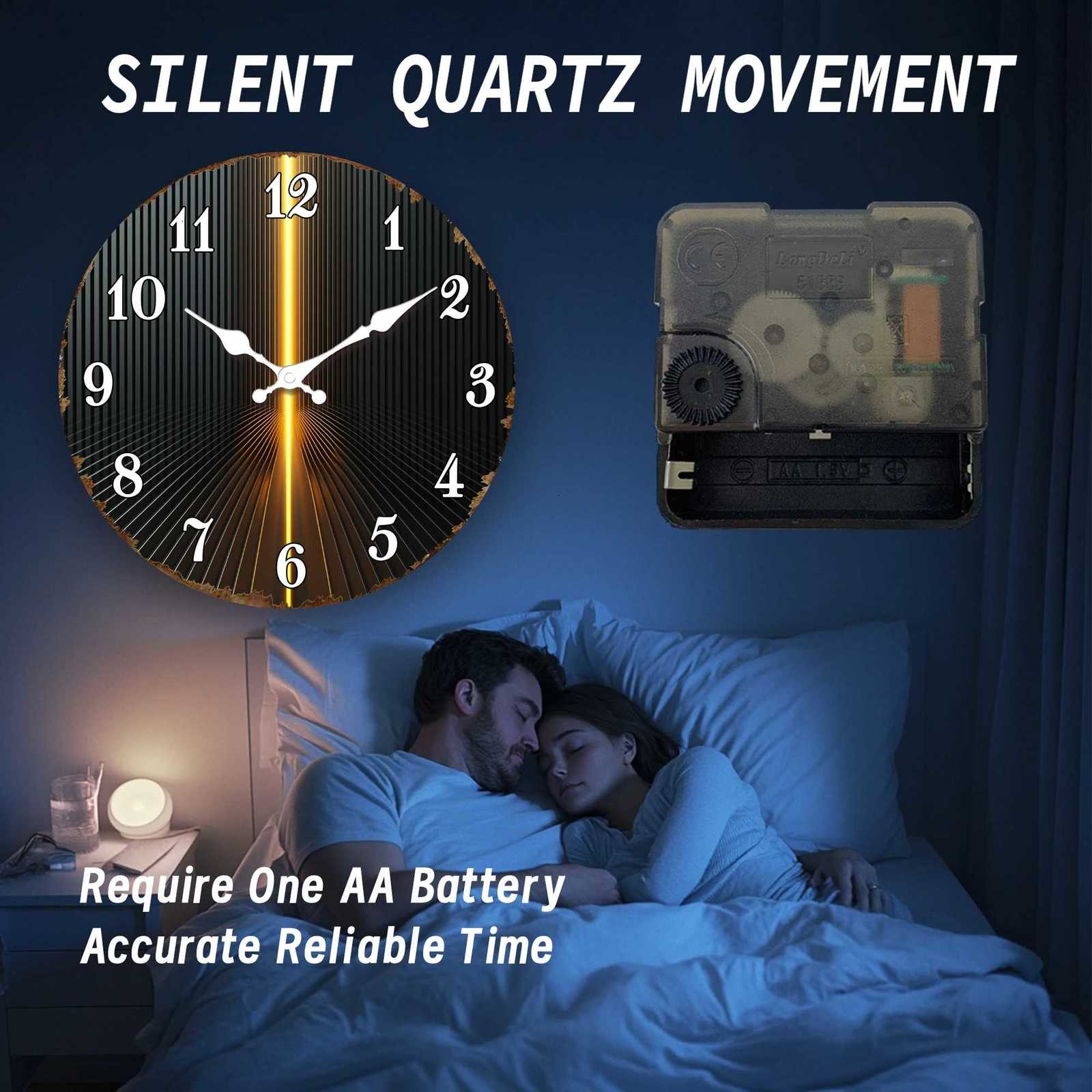 Modern Black Gold Radiant Stripes Wall Clock Sleek Design for Contemporary Home Decor C251126