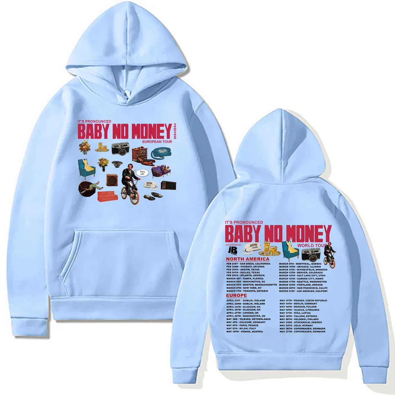 Bbno New Hoodies Its Pronounced Baby No Money European Tour 2025 Sweatshirt Men Women Pullovers Harajuku Creative Fall Clothes J251136
