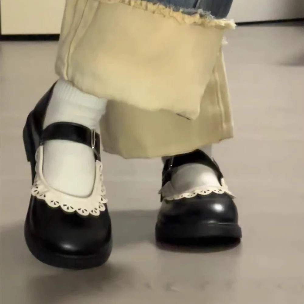 Woman Pumps Gothic Shoes for Women Kawaii Mary Jane Evening Black Cute Low Heel Elegant Japanese Style Lolita Round Toe L Korean250418bj