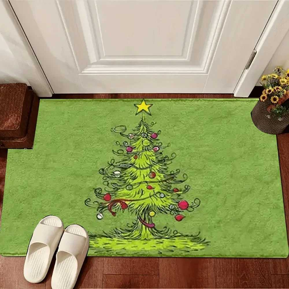 1pc Christmas Tree Green Door Mat Holiday indoor and outdoor rear front door welcome mat winter door matM251126