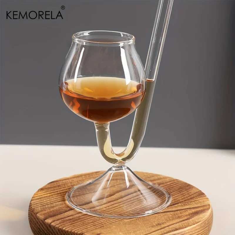 KEMORELA Pipe Type Whiskey Glass Vampire Wine Glass Material Suitable for Red Wine Glass Wine Whiskey Home Bar Party Club C251126