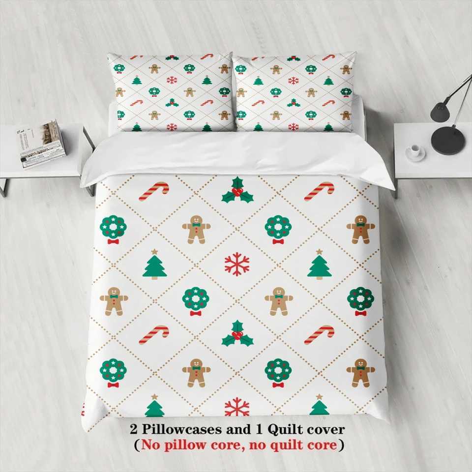 Christmas Christmas Bedding Set Soft Polyester Duvet Cover Set Quilt Cover With Pillowcase For Bedroom Decor Christmas Gift For Girls Y251126
