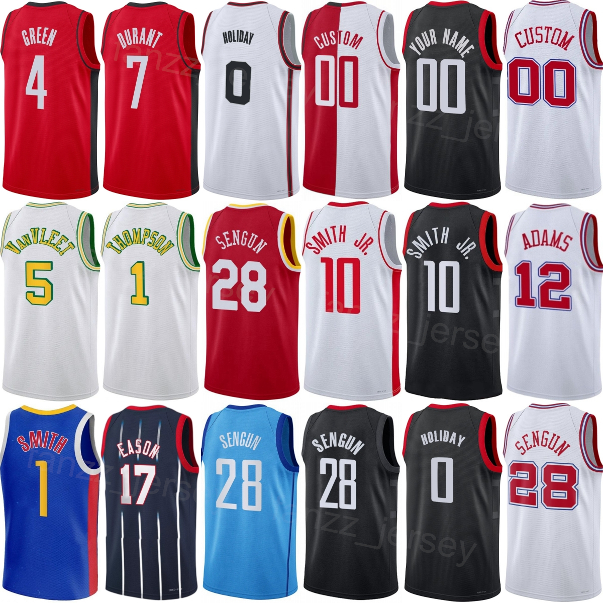 Printed Basketball Jabari Smith Jr Jersey 10 Men 2026 City Reed Sheppard 15 Tari Eason 17 Kevin Durant 7 Alperen Sengun 28 Amen Thompson 1 Josh Okogie 20 Youth Women