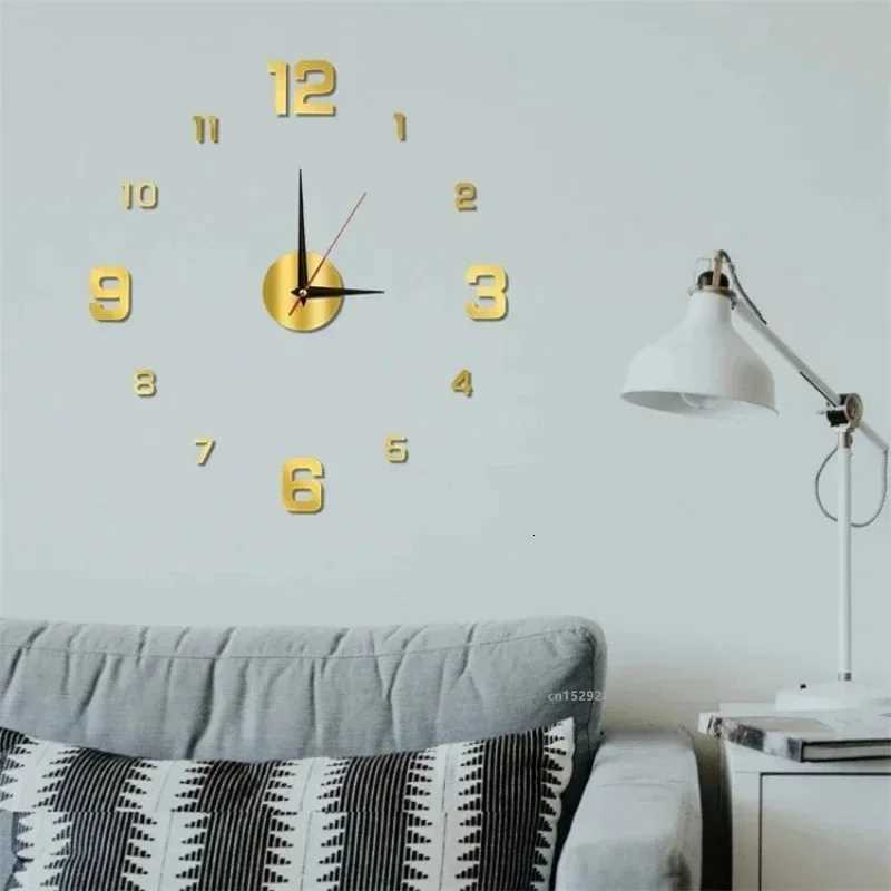 New 3D Acrylic Mirror Wall Clock Sticker for 40CM Fashion DIY Quartz Clocks Watch Home Decoration Living Room Stickers C251126