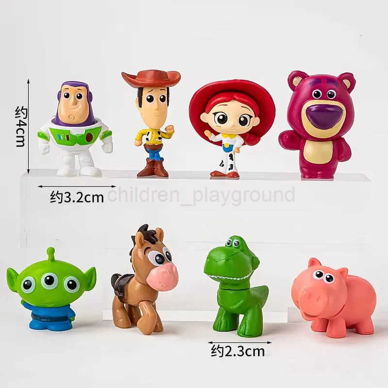 Disney Miniso Toy Story 4 Woody Buzz Lightyear Q Version Action Figures Mini Dolls Kids Toys Model for Birthday Children Gift H251126