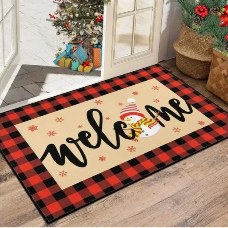 1pc Christmas Dwarf Welcome Door Mat Gingerbread Man Christmas Gift Mat That Perfect for Home and Christmas Decoration DoorwayM251126