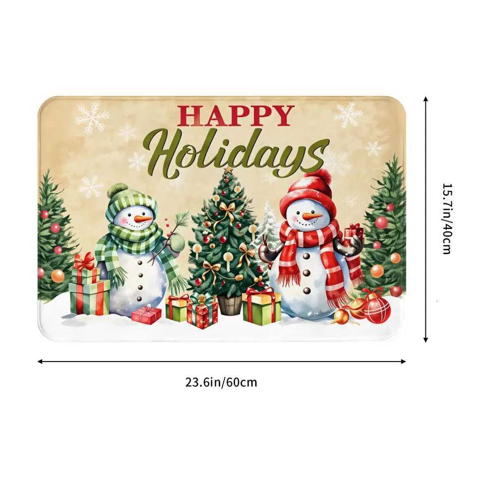 Happy Holidays New Year 2026 Floor Door Kitchen Bathroom Mat Anti-Slip Outdoor Doormat Living Room Entrance Carpet RugM251126