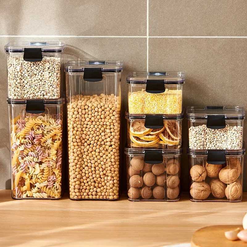 Kitchen Storage Box Food Storage Container Sealed Moisture-proof Grain Storage Tank with Lid Coffee bean noodles Bottle Canister Y251126