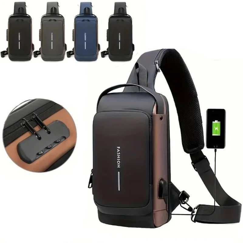 Men Multifunction Anti Theft USB Shoulder Bag Man Crossbody Cross Body Travel Sling Chest Bags Pack Messenger PackT251126