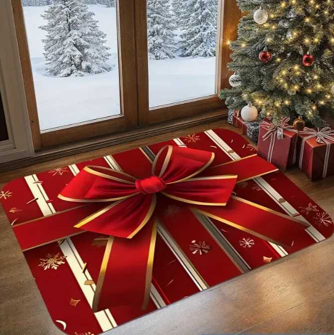 Christmas Doormat Santa Claus and Holly HO HO HO Welcome Pad Bathroom Living Room Bedroom Kitchen Office Christmas DecorationM251126