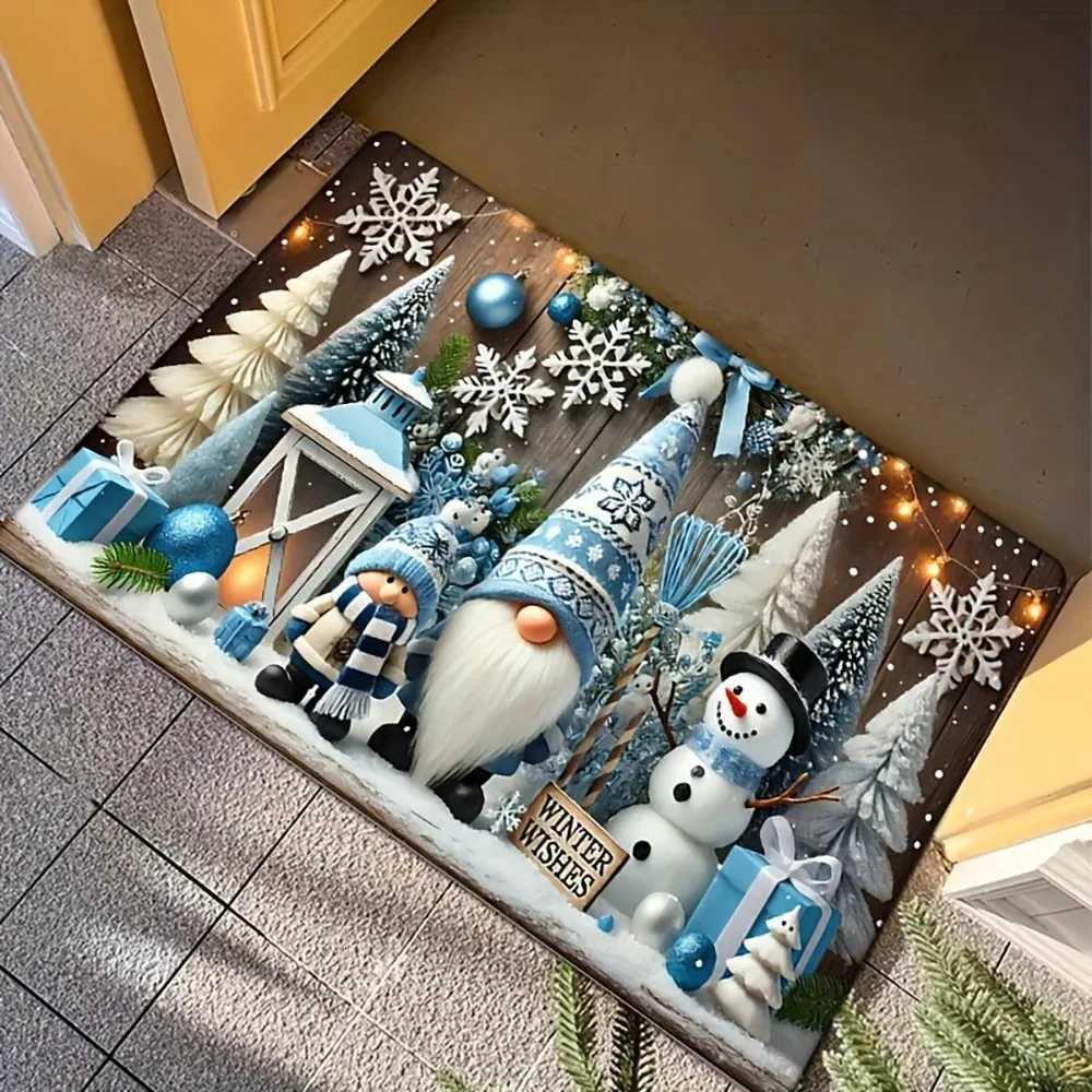 1pc Christmas Snowman s Doormat Holiday indoor and outdoor rear front door welcome mat winter door matM251126