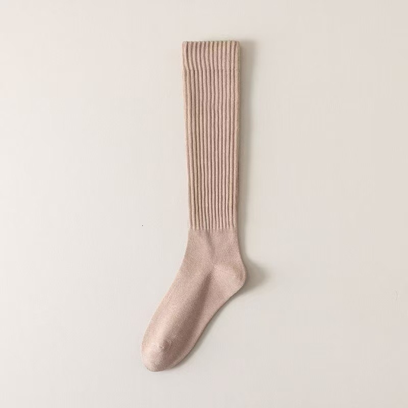 Autumn Winter Calf Socks Women Knee High Socks Deodorant Mid Tube Maillard Slimming Casual Compression Socks 241112