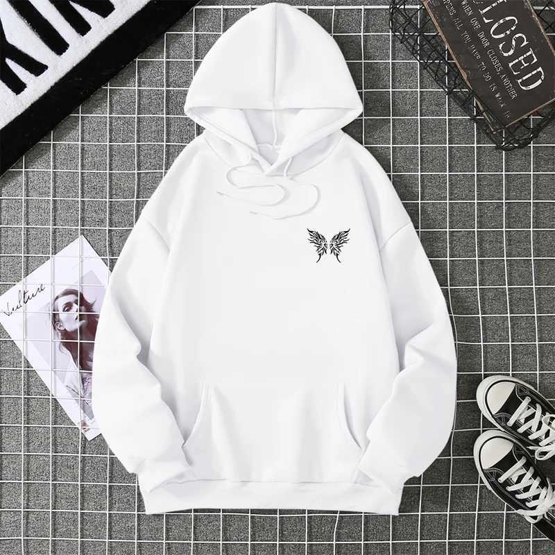 In The Future Dark Black Butterfly Creative Design Hoodie For Male Hip Hop Fleece Hoody All-Match Fashion Streetwear Pocket Tops J251136