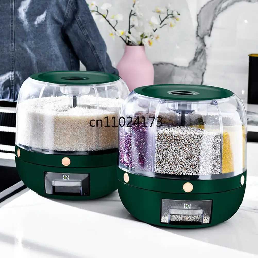 Storage Holder Large Capacity One Button Opening Rotating Good Seng Food Grade Storage Detailed Division Design Grain Jar Y251126
