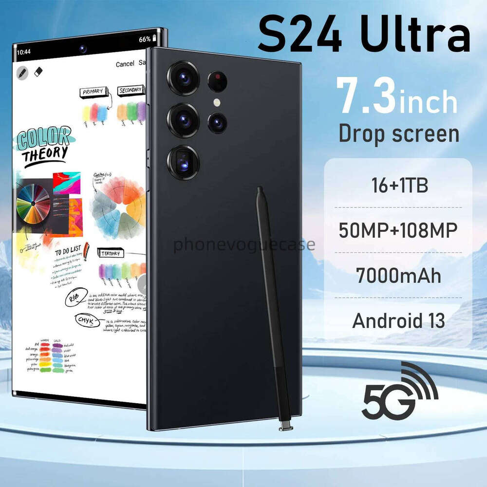 Top Quality S24 Ultra True 5G Built-In Pen Android Smartphone 7.3 Large Screen 21 Million Pixels (16Gb+1Tb) Cheap Mobile Phones.