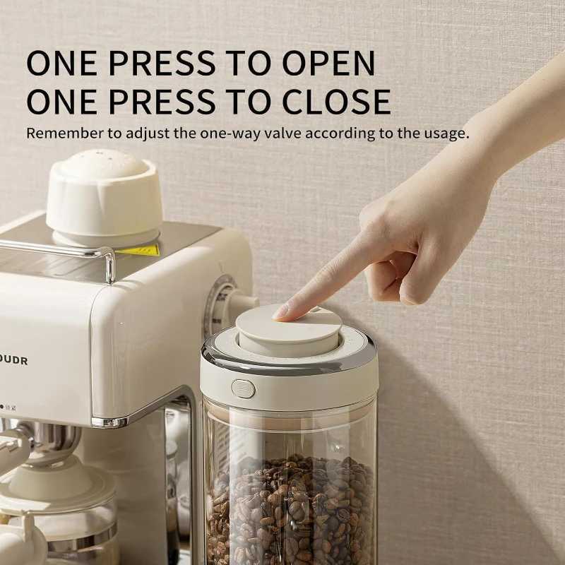 Coffee Canister Premium Glass - Airtight Coffee Container with One-Way CO2 Valve and Freshness Tracker for Coffee Bean Storage Y251126