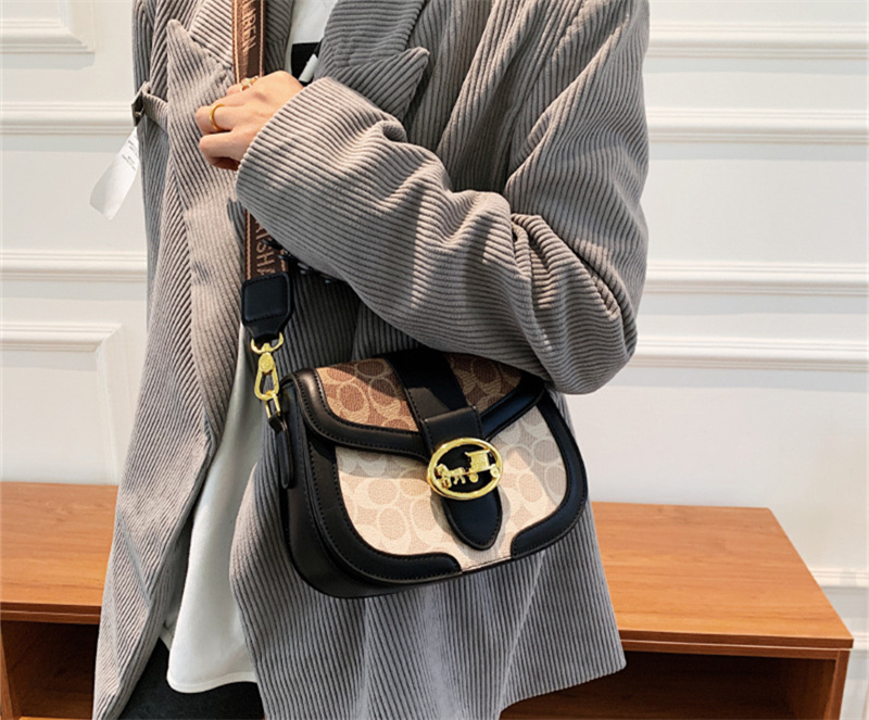 Designer bag free shipping 2025 new fashionable temperament saddle bag premium texture printed women's single shoulder crossbody bag