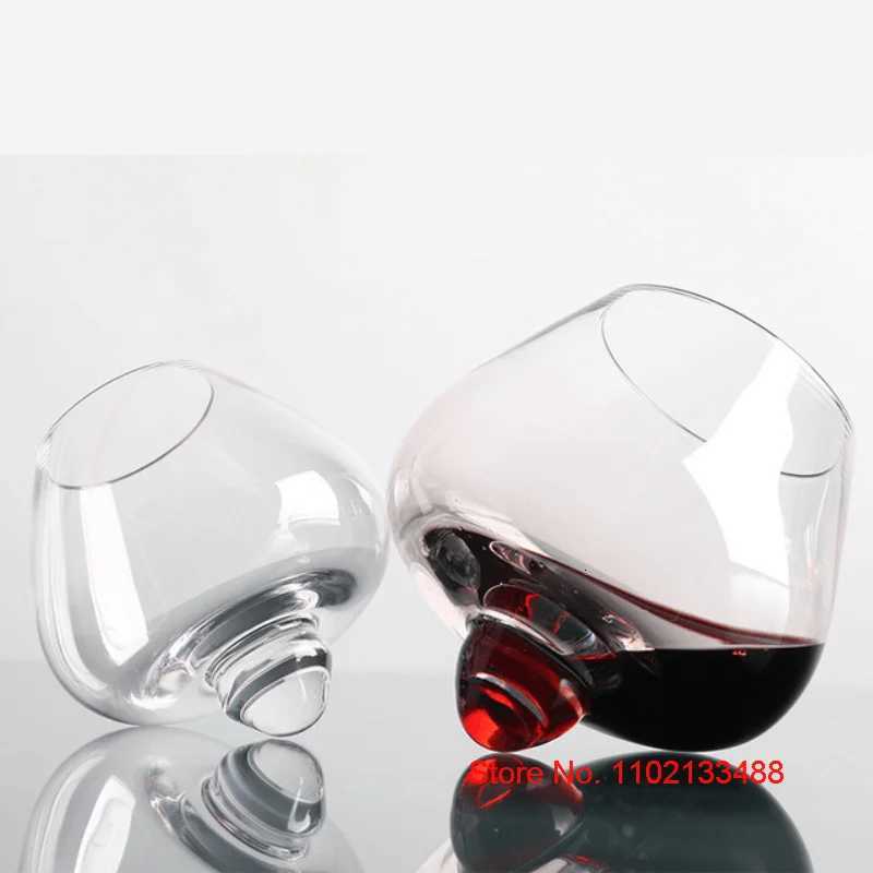 2022 Shaking Cope Gyro Spinning Whiskey Glass Cone Base Declining Rocking Wine Cup Liquor Cognac Martell Crystal Whisky Tumbler C251126