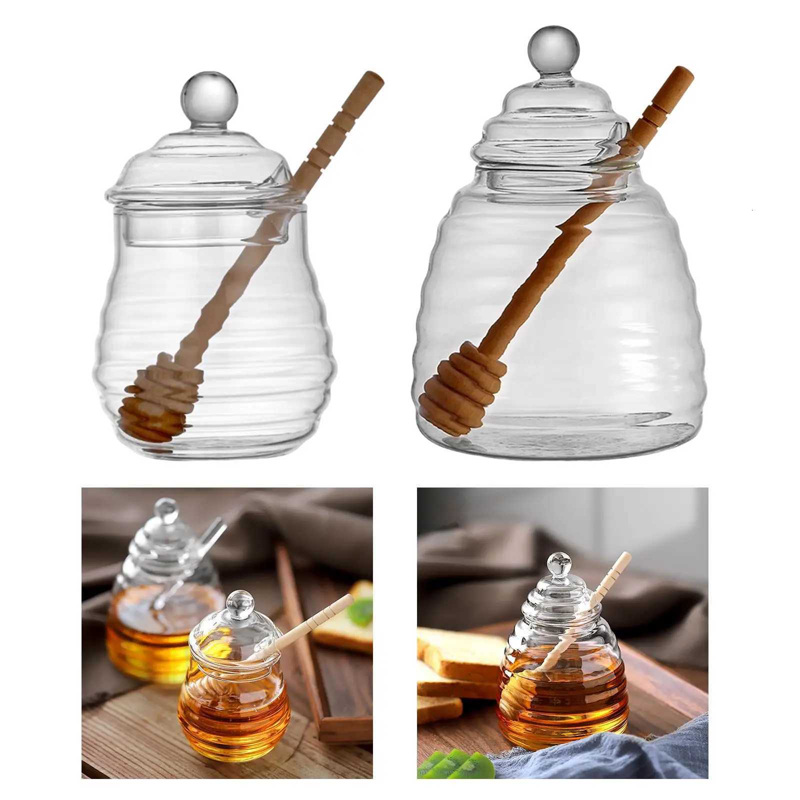 Honey Pot Honey Holder Glass Kitchen Tools Clear for Beverage Pickled food Y251126