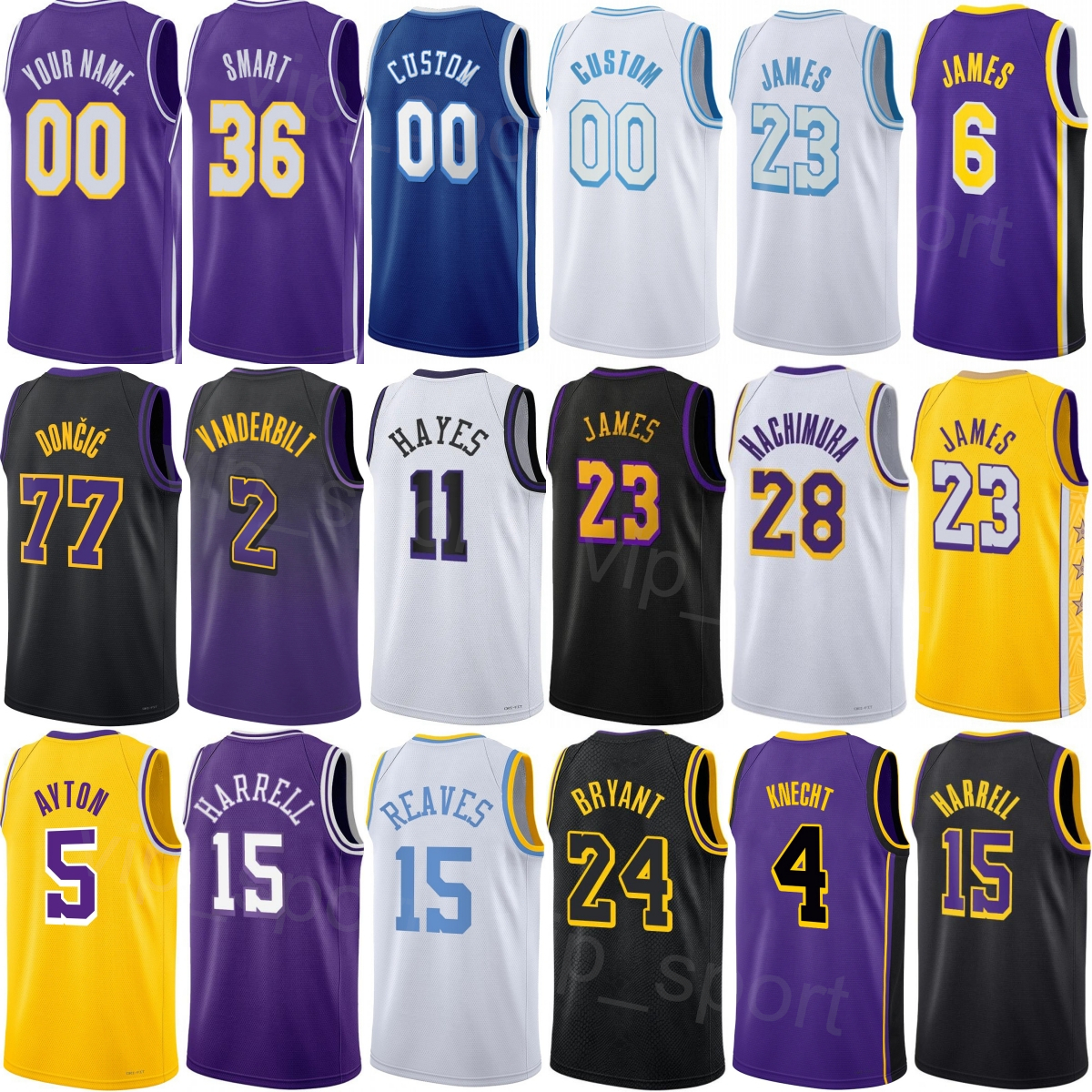 Print City 2026 Basketball Austin Reaves Jerseys 15 Men Women Kids DeAndre Ayton 5 Rui Hachimura 28 LeBron James 23 Jake LaRavia 12 Marcus Smart 36 Luka Doncic 77